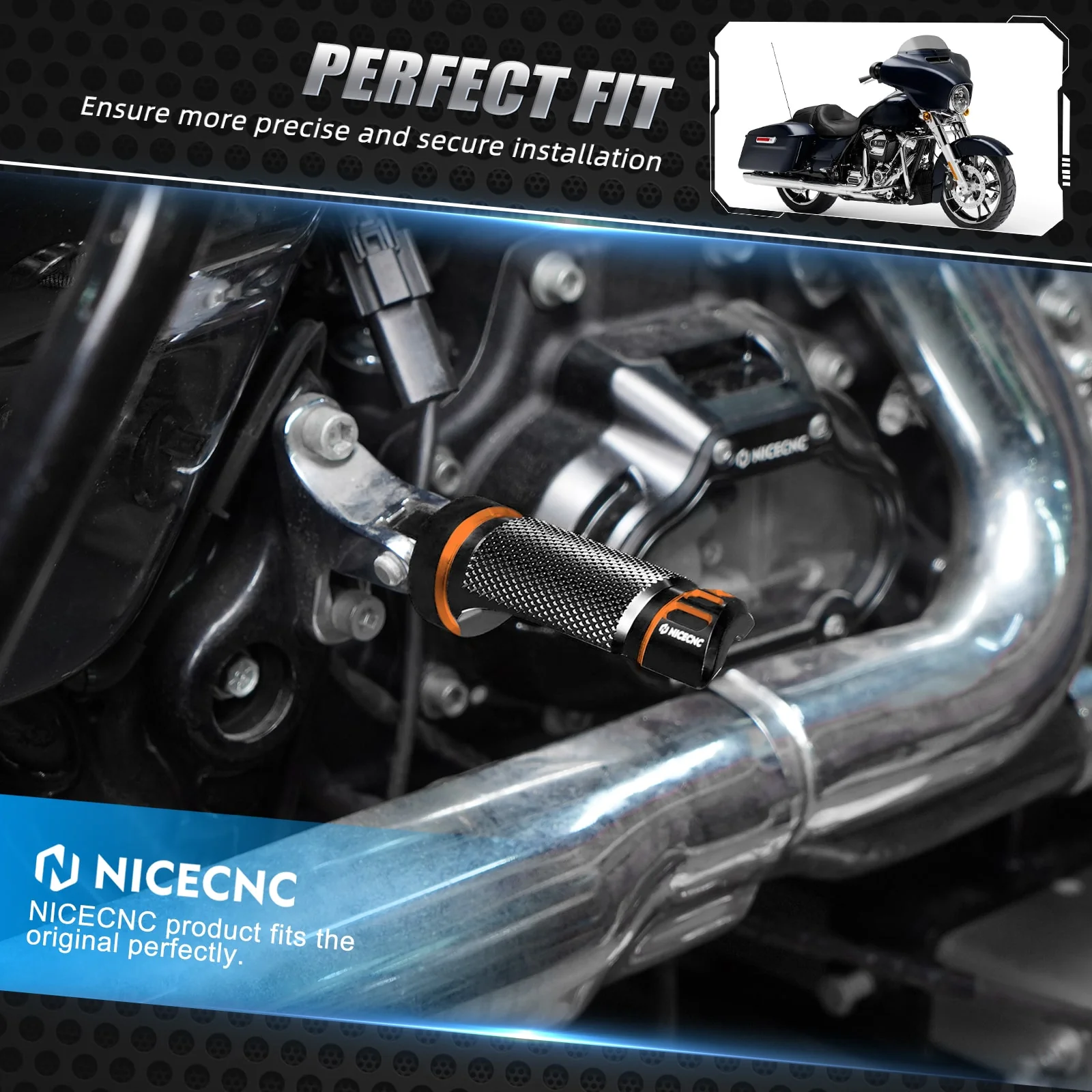Passenger Footpegs Pedals Footrest For Harley Road King Street Glide Road Glide - Image 9