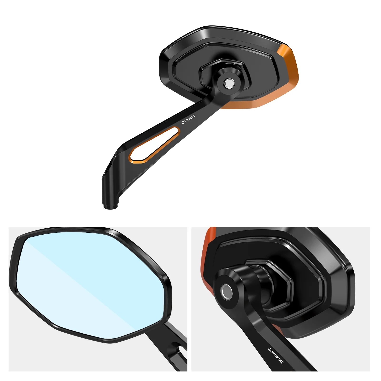 Convex Rear View Mirrors Kit For Harley Road King Tri Electra Street Glide Ultra Limited - Image 9