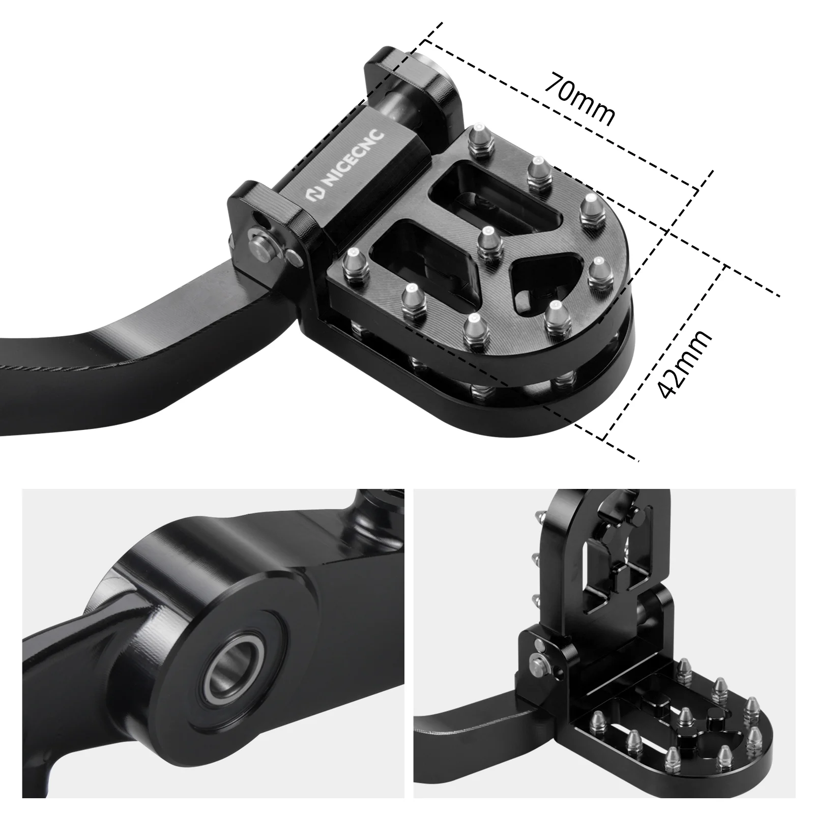 Dual Rear Brake Pedal Lever Assly + Enlarged Foot Pegs For KTM 790 890 Adventure R 21-25 - Image 5