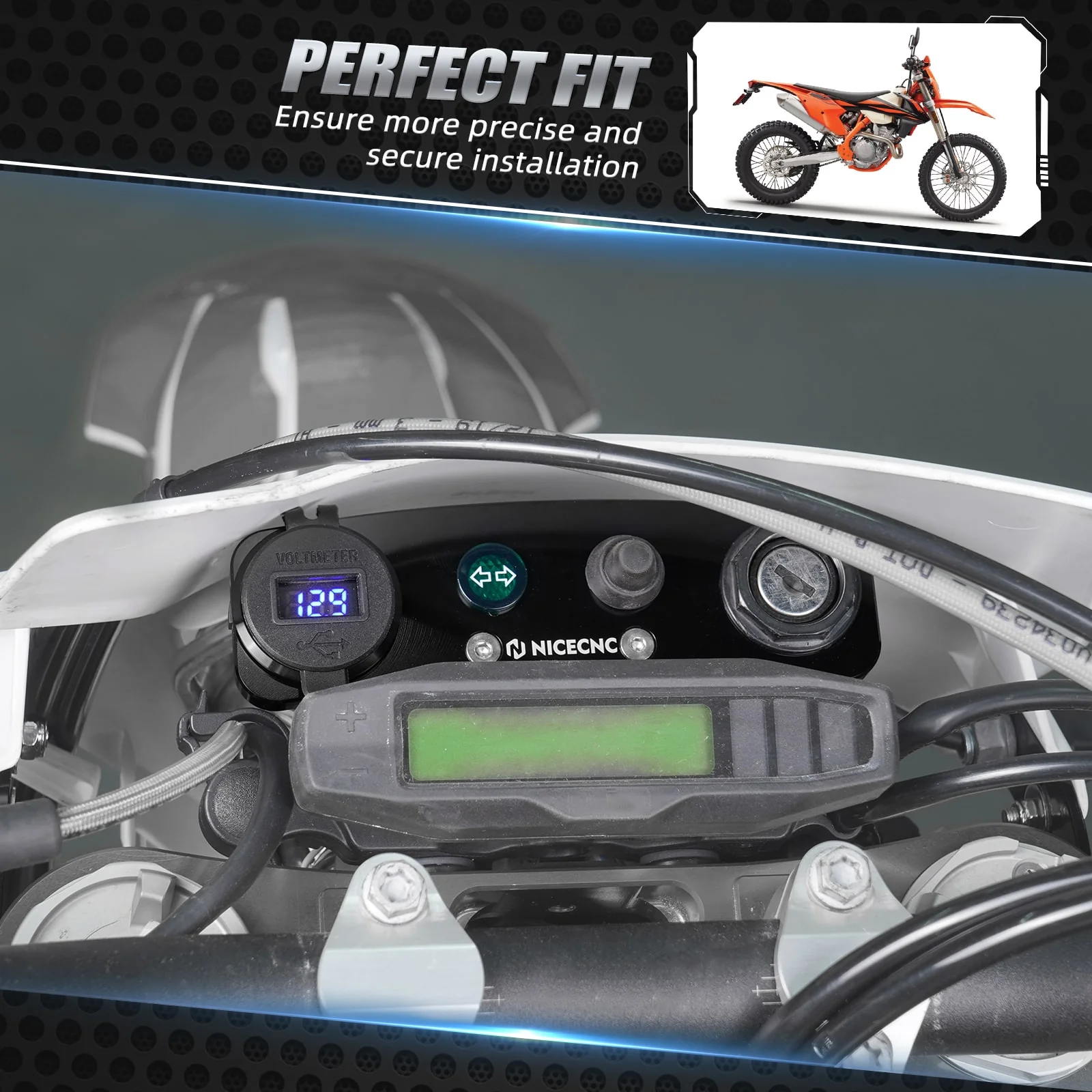 Ignition Device Relocation Dash Kit For KTM 150-500 XC-W/XCF-W/EXC/EXC-F Husqvarna 150-501 TE/FE 2017-2023 - Image 2