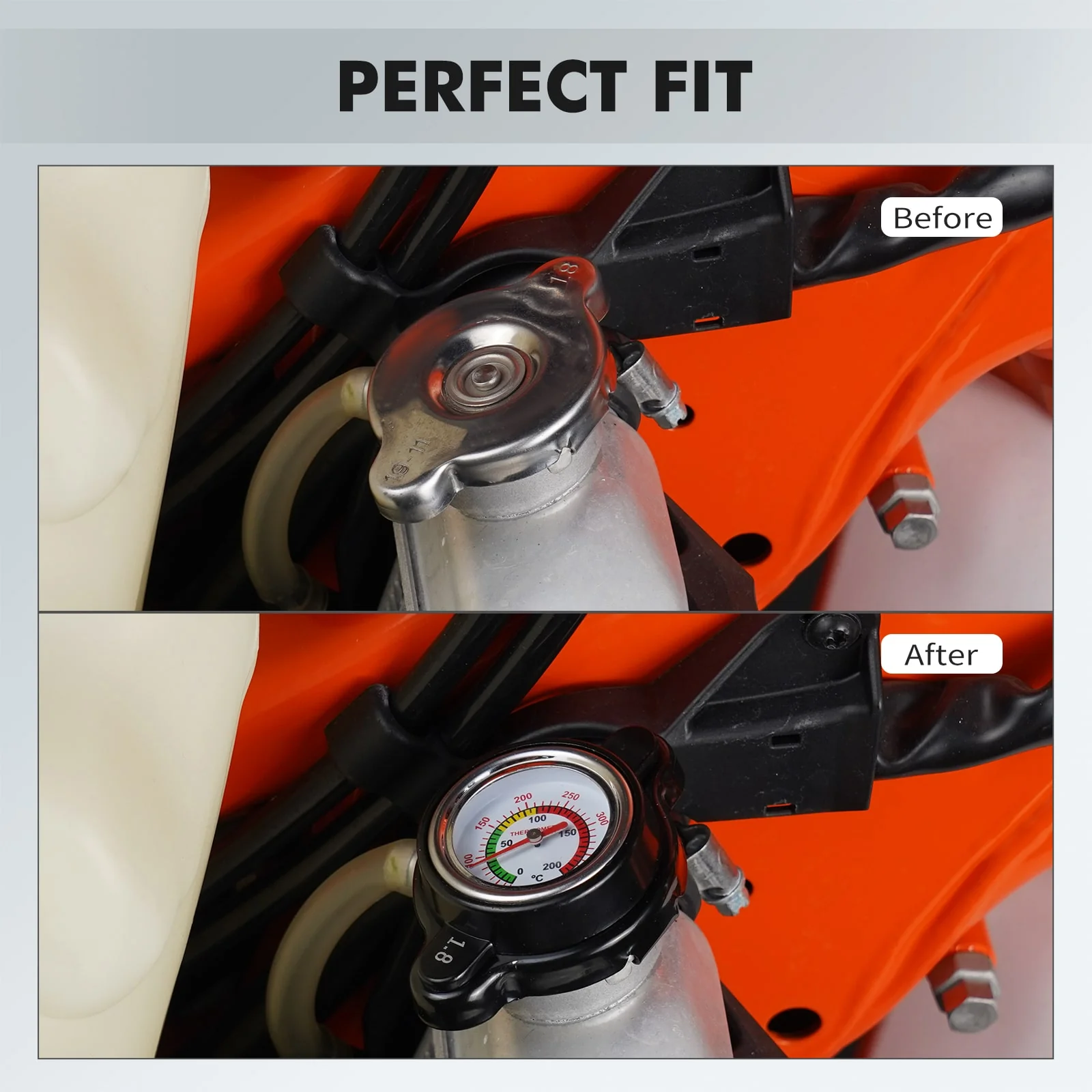 ATV Radiator Cap w/Thermometer For Yamaha Raptor Kodiak 700 YFZ450R YXZ1000R - Image 2
